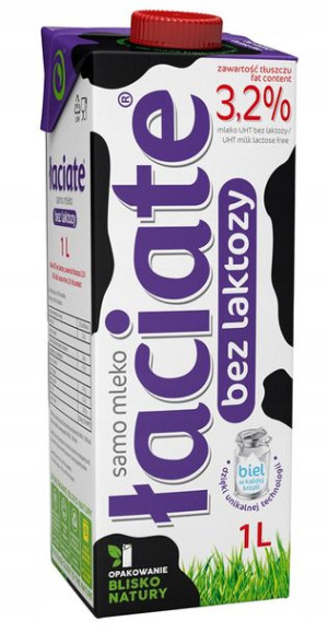 ŁACIATE Mleko UHT 3,2% Bez Laktozy 1 l