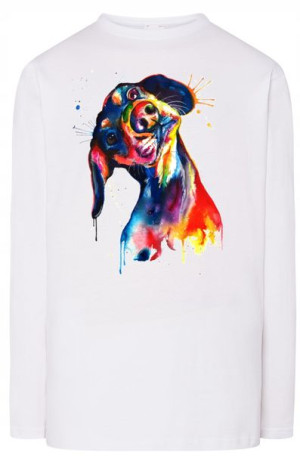 Longsleeve męski nadruk pies Jamnik r.5XL