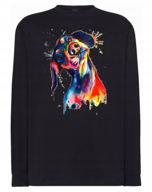Longsleeve męski nadruk pies Jamnik r.XL