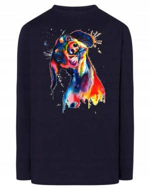 Longsleeve męski nadruk pies Jamnik r.XXL