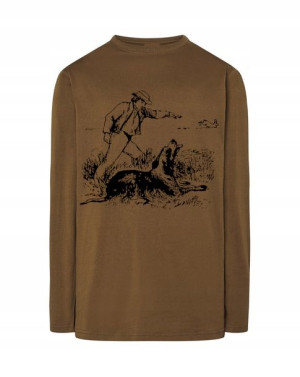 Longsleeve męski nadruk PIES POLOWANIE r.M