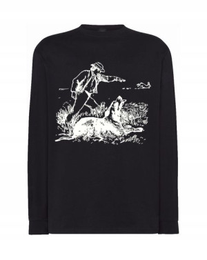 Longsleeve męski nadruk PIES POLOWANIE r.M