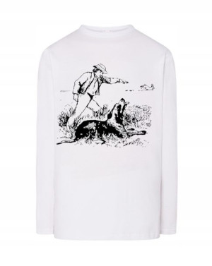 Longsleeve męski nadruk PIES POLOWANIE r.XS