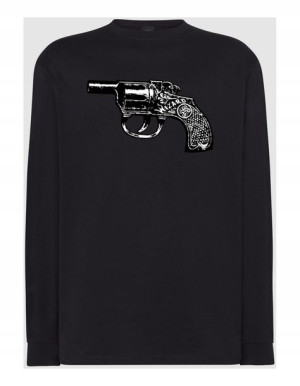 Longsleeve męski nadruk PISTOLET REWOLWER r.5XL