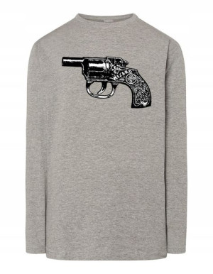 Longsleeve męski nadruk PISTOLET REWOLWER r.XL
