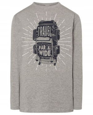 Longsleeve męski nadruk Podróż Travel Plecak r.3XL