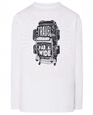 Longsleeve męski nadruk Podróż Travel Plecak r.4XL