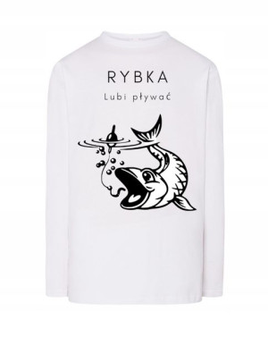 Longsleeve męski nadruk RYBKA LUBI PŁYWAĆ r.L