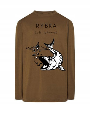 Longsleeve męski nadruk RYBKA LUBI PŁYWAĆ r.XXL
