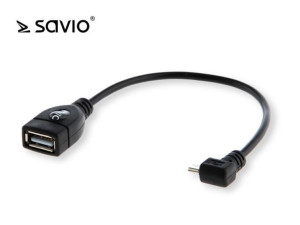 Adapter micro USB OTG Savio CL-61 kątowy
