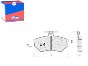 Klocki Hamulcowe Vw Passat 88-96 16mm Cifam
