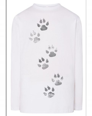 Longsleeve męski nadruk Ślady łap Łapy r.M