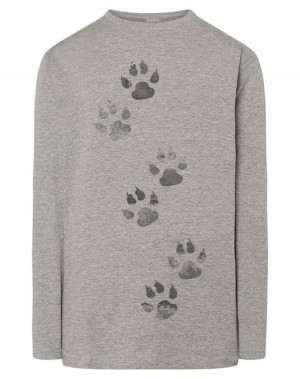 Longsleeve męski nadruk Ślady łap Łapy r.XXL