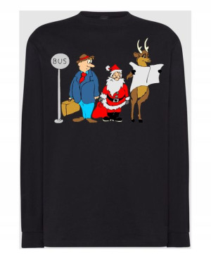 Longsleeve męski nadruk Śmieszny Mikołaj Rozm.3XL