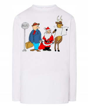 Longsleeve męski nadruk Śmieszny Mikołaj Rozm.5XL