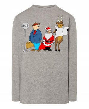Longsleeve męski nadruk Śmieszny Mikołaj Rozm.L