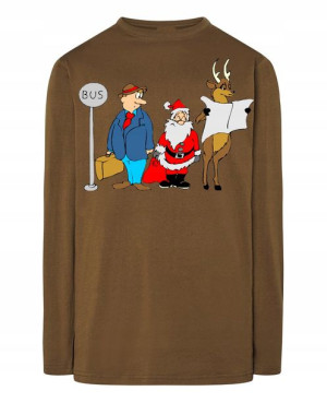 Longsleeve męski nadruk Śmieszny Mikołaj Rozm.M