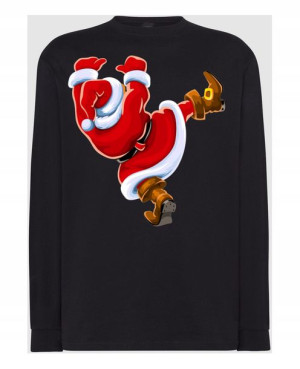 Longsleeve męski nadruk Spadający Mikołaj Rozm.3XL