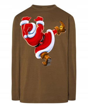 Longsleeve męski nadruk Spadający Mikołaj Rozm.3XL