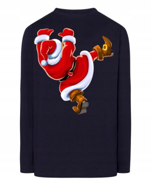 Longsleeve męski nadruk Spadający Mikołaj Rozm.4XL