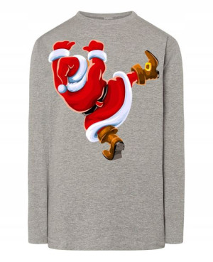 Longsleeve męski nadruk Spadający Mikołaj Rozm.XXL