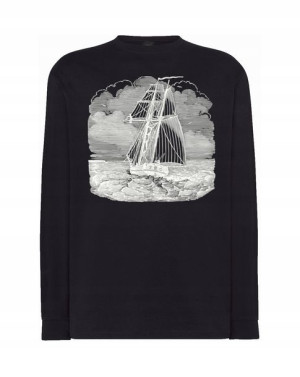 Longsleeve męski nadruk STATEK ŻEGLUGA r.5XL