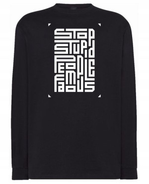 Longsleeve męski nadruk STOP STUPID PEOPLE r.3XL