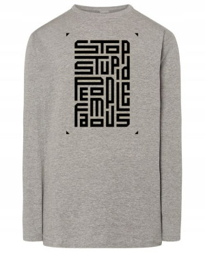Longsleeve męski nadruk STOP STUPID PEOPLE r.5XL