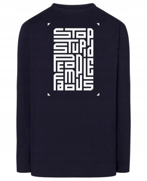 Longsleeve męski nadruk STOP STUPID PEOPLE r.5XL