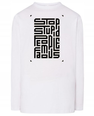 Longsleeve męski nadruk STOP STUPID PEOPLE r.L