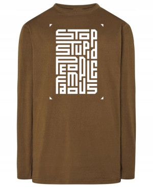Longsleeve męski nadruk STOP STUPID PEOPLE r.XS