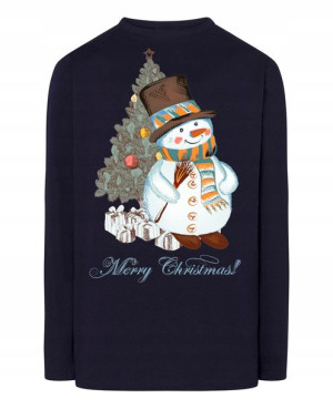 Longsleeve męski nadruk Świąteczny Bałwan Rozm.3XL