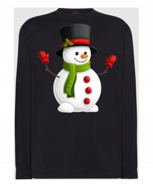 Longsleeve męski nadruk Świąteczny Bałwan Rozm.4XL