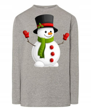 Longsleeve męski nadruk Świąteczny Bałwan Rozm.5XL