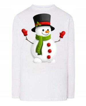 Longsleeve męski nadruk Świąteczny Bałwan Rozm.L