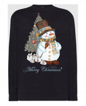 Longsleeve męski nadruk Świąteczny Bałwan Rozm.XL