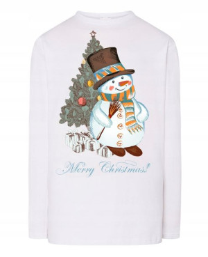 Longsleeve męski nadruk Świąteczny Bałwan Rozm.XS