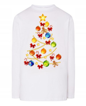 Longsleeve męski nadruk Świąteczny Choinka R.3XL
