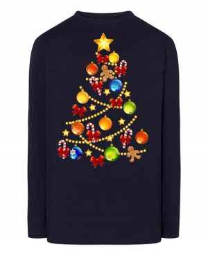 Longsleeve męski nadruk Świąteczny Choinka R.S
