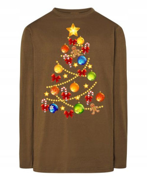 Longsleeve męski nadruk Świąteczny Choinka R.XL