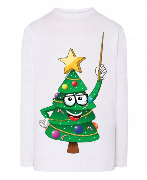 Longsleeve męski nadruk Święta Choinka Rozm.5XL