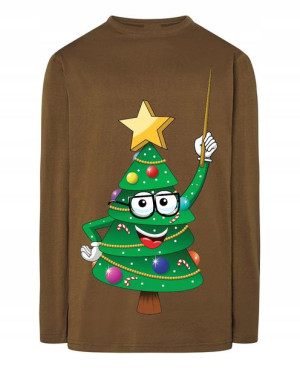 Longsleeve męski nadruk Święta Choinka Rozm.S