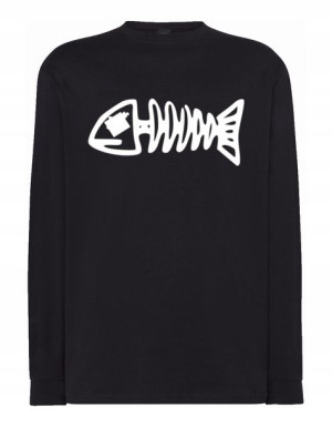 Longsleeve męski nadruk szkielet RYBA r.XS