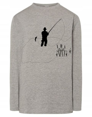 Longsleeve męski nadruk WĘDKARZ WĘDKOWANIE r.L