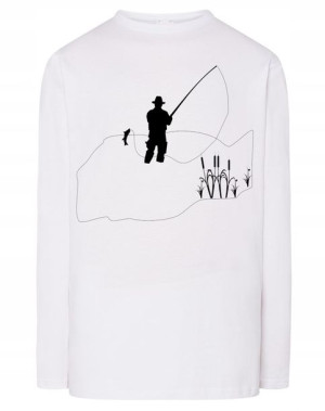 Longsleeve męski nadruk WĘDKARZ WĘDKOWANIE r.XL