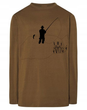 Longsleeve męski nadruk WĘDKARZ WĘDKOWANIE r.XL