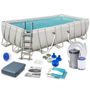 Bestway Prostokątny Basen stelażowy 4.88 x 2.44 x 1.22m 56670 Zestaw