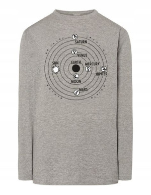 Longsleeve męski nadruk Ziemia PLANETY r.XL