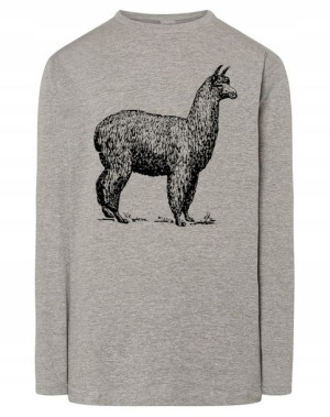 Longsleeve męski nadruk zwierzę LAMA r.M