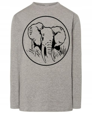 Longsleeve męski nadruk ZWIERZĘ SŁOŃ r.XS